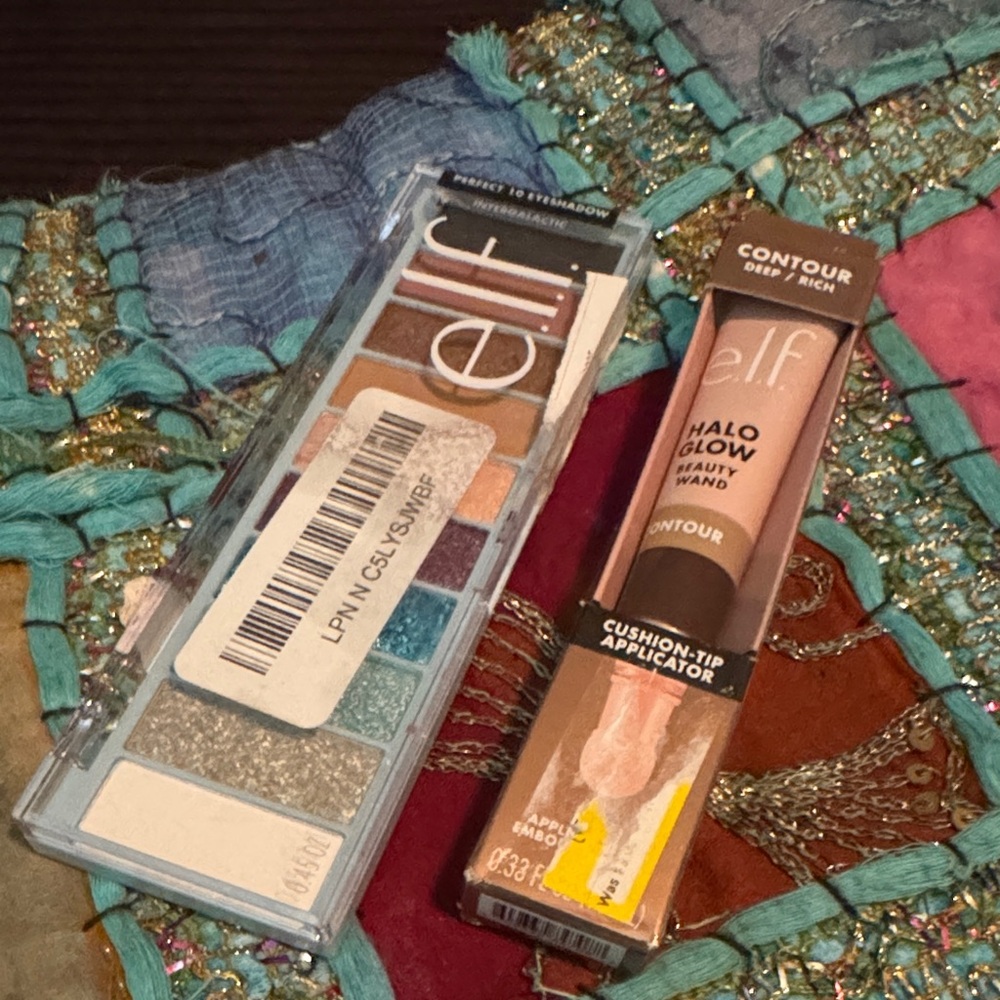 ELF Halo Glow Beauty Wand Contour - Deep/Rich (Peachy Nude) And ELF INTETGALACTI